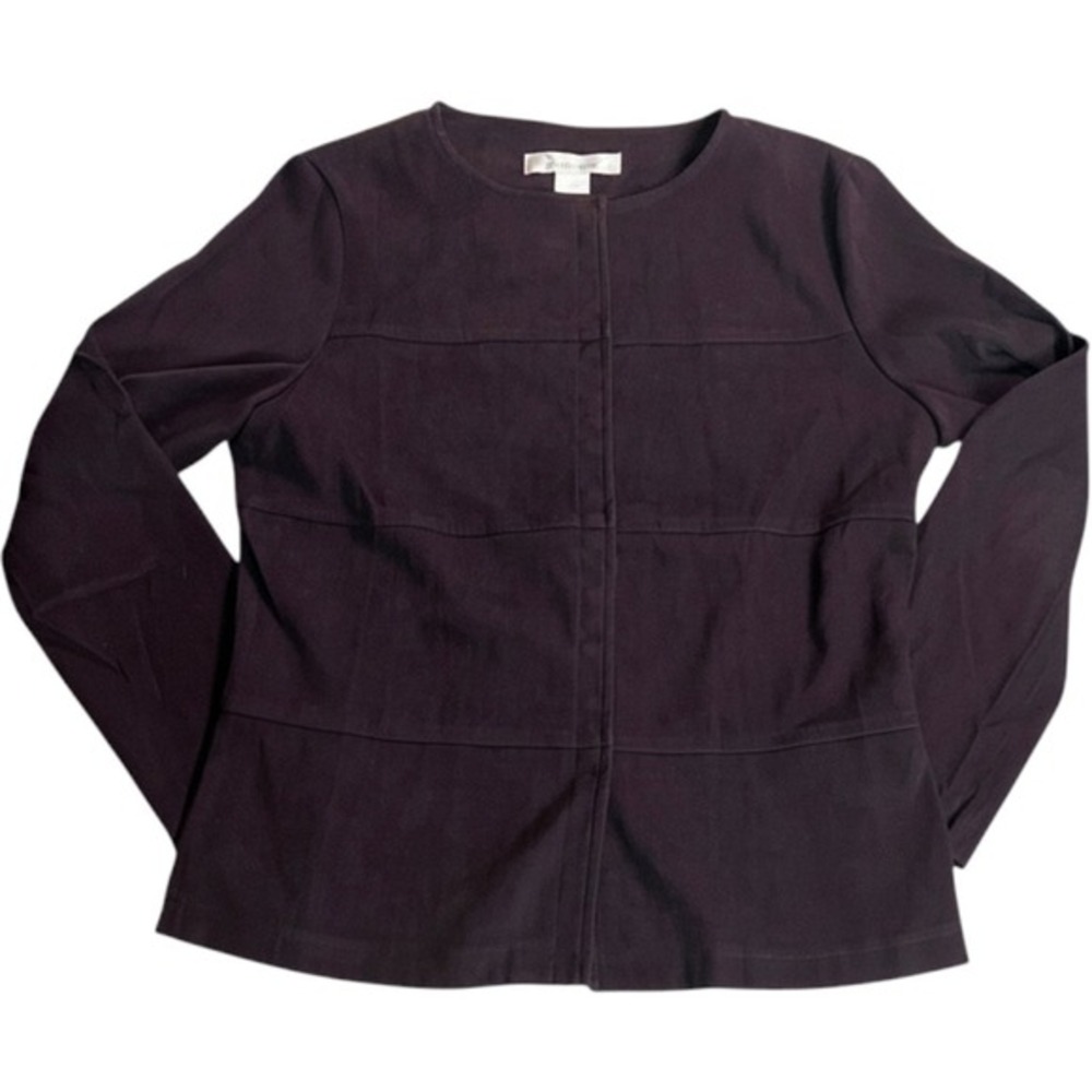 Yes Girl 90s Faux Suede Jacket Women Medium Brown Snap Button Front